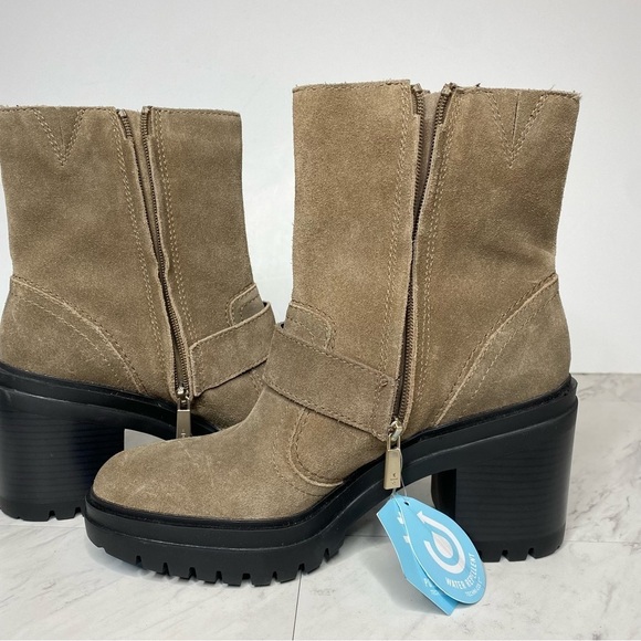 Kenneth Cole Rhode Heel Buckle Suede Bootie 8 1/2 - Picture 6 of 13